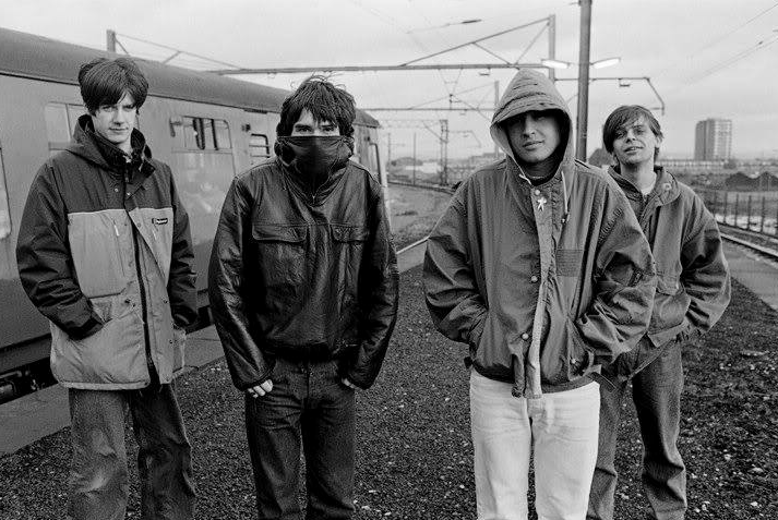 The Stone Roses circa 1989 with John Squire in Berghaus.